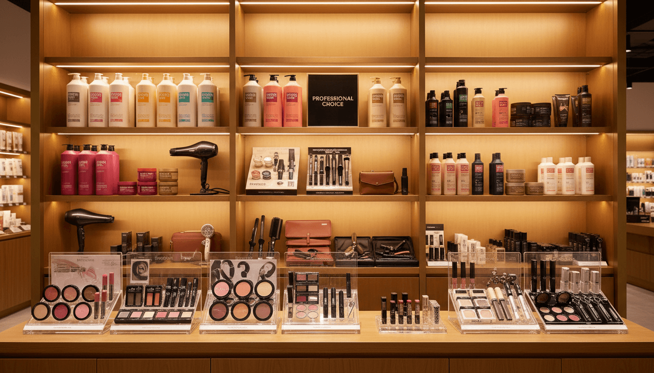 JNL Beauty Supply storefront with organized product displays and professional beauty tools
